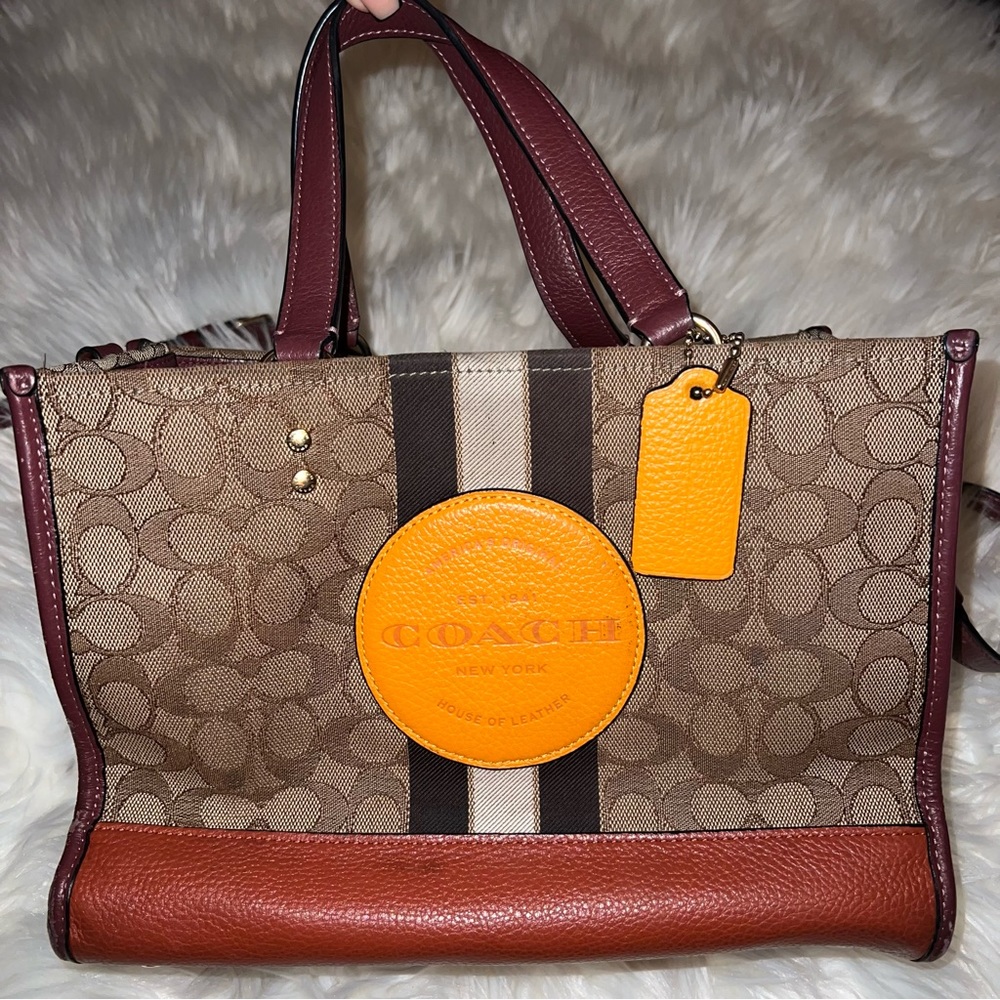 Coach Brown and Orange Tote Bag